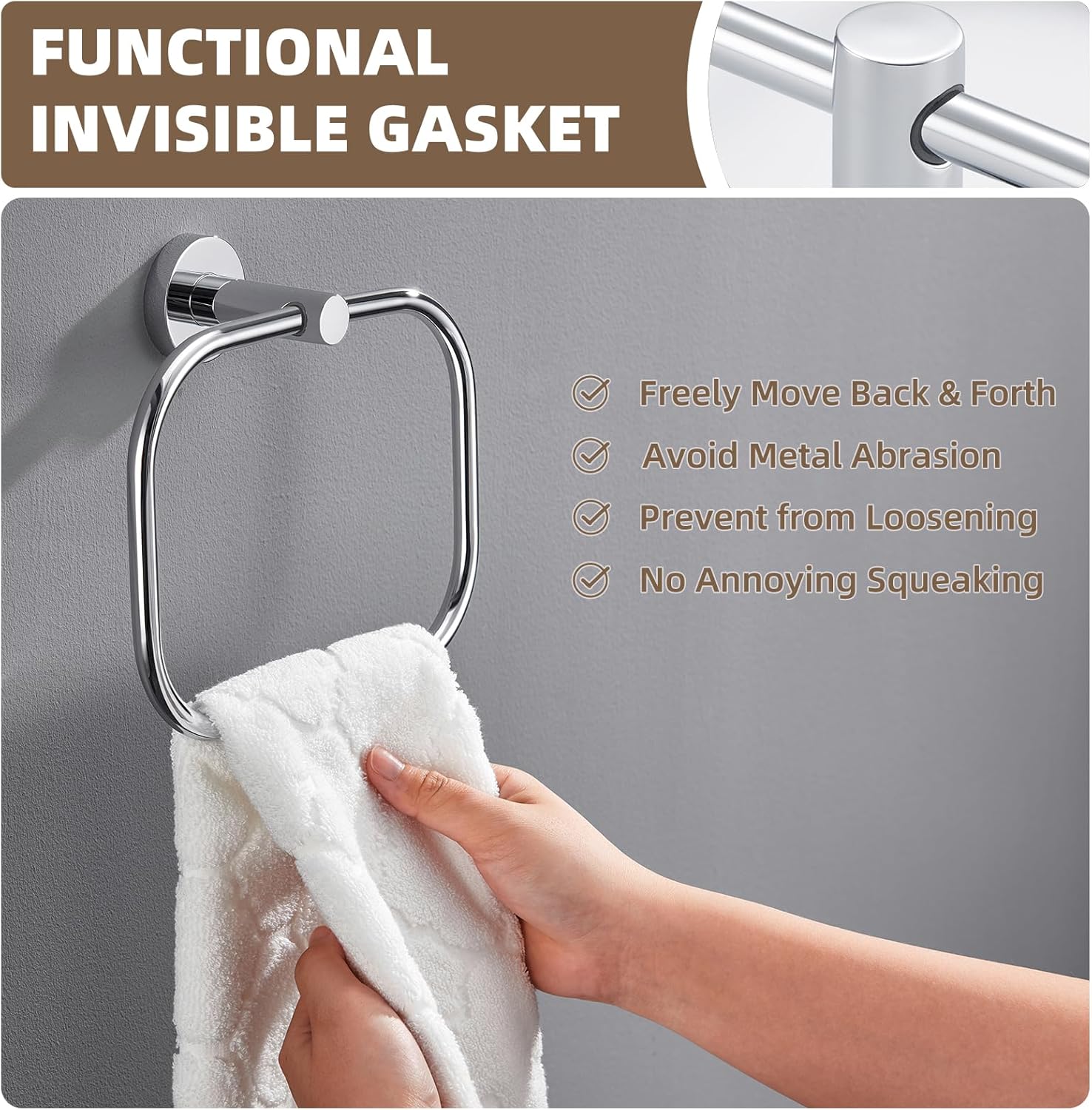 Angle Simple Swivel Towel Ring Chrome