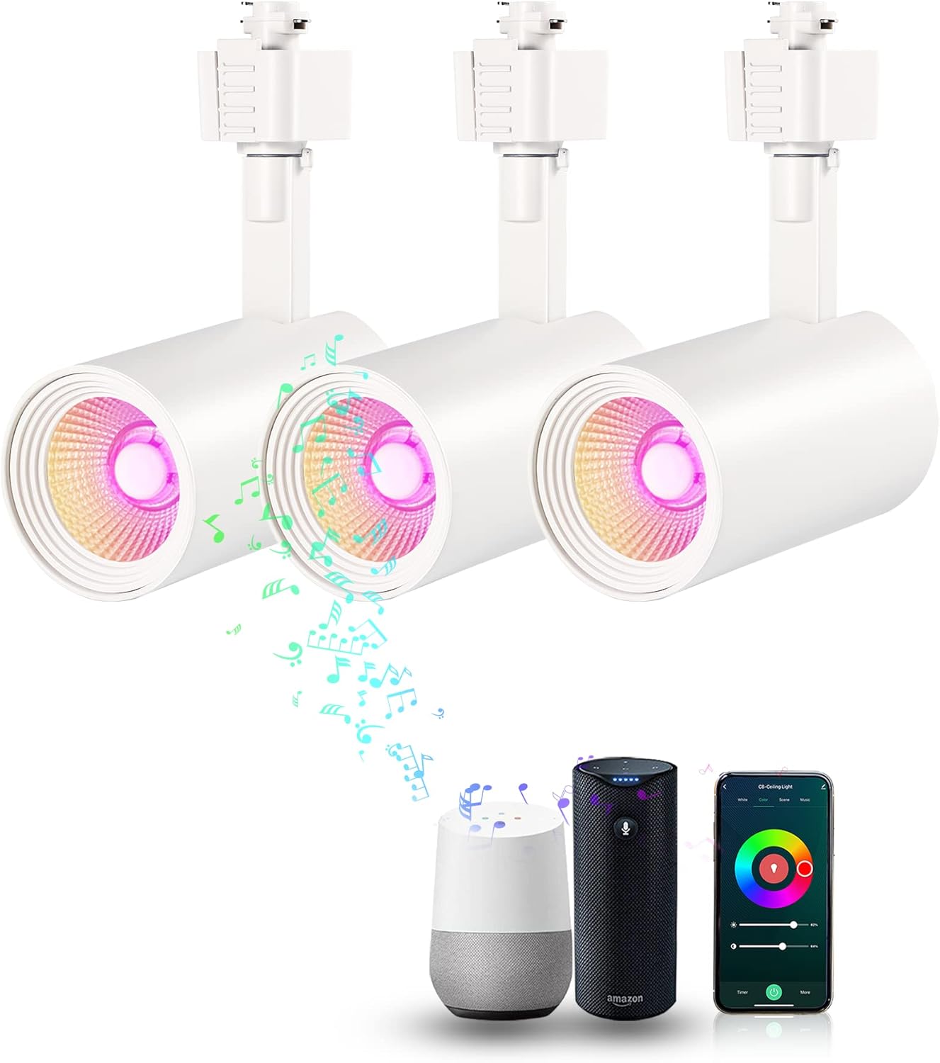 Cloudy Bay 3 Pack 11W Smart WiFi LED Track Light Heads