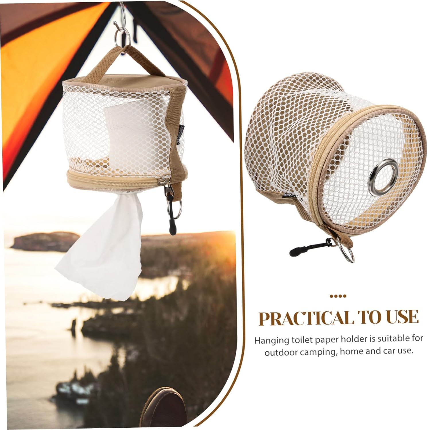 Camping Toilet Paper Holder Portable Tissue Storage Bag 1