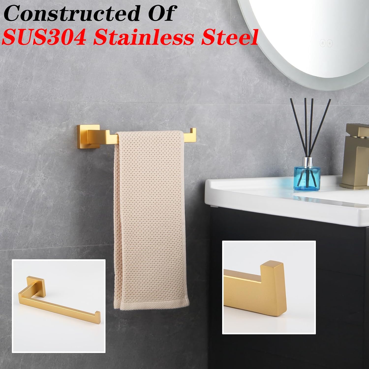 GERZWY Gold Towel Ring Bathroom Hardware