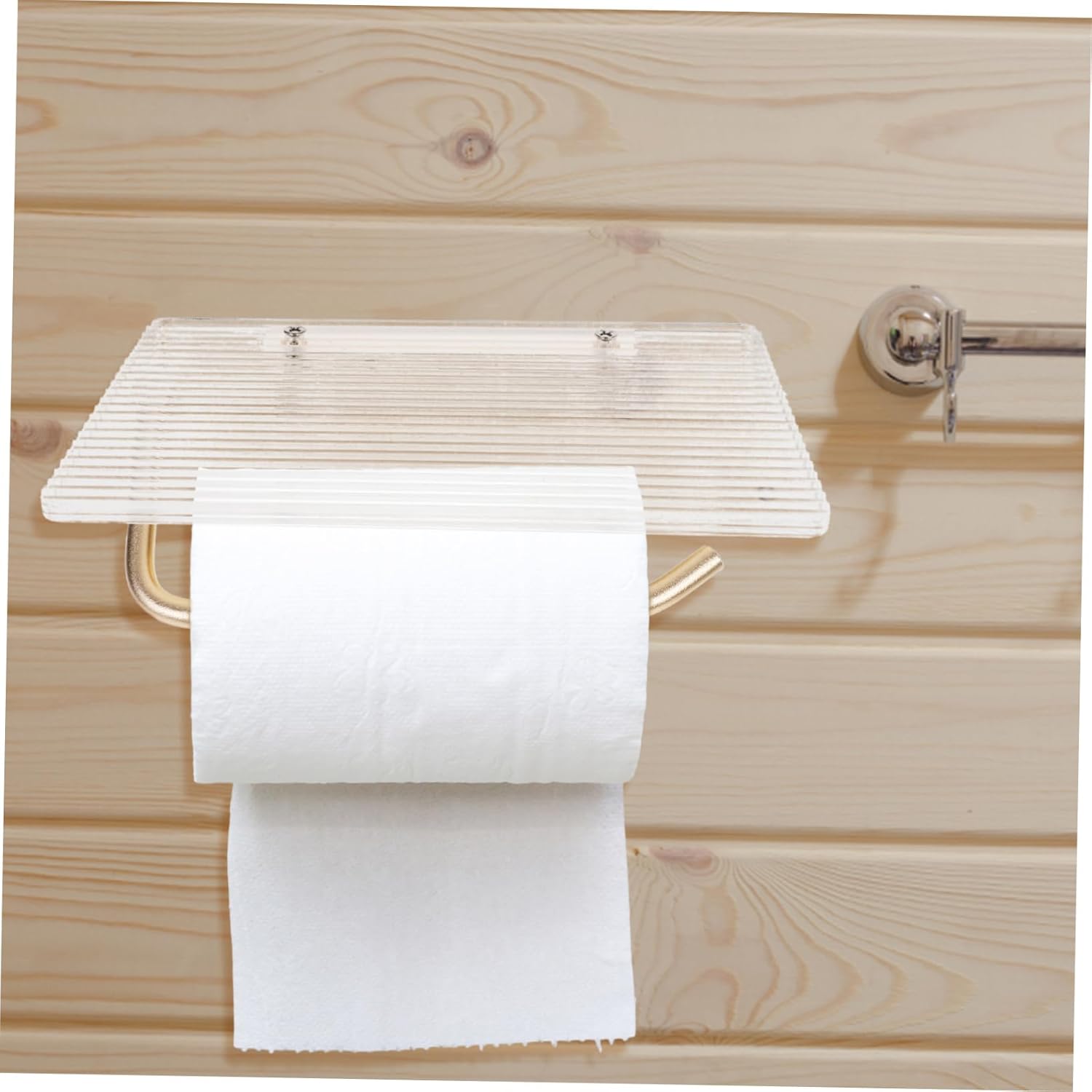 Wall Mounted Paper Towel Holder with Acrylic Shelf