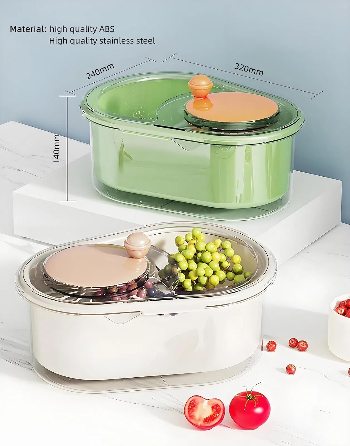 Fruit Cleaner Spinner with Brush and Lid