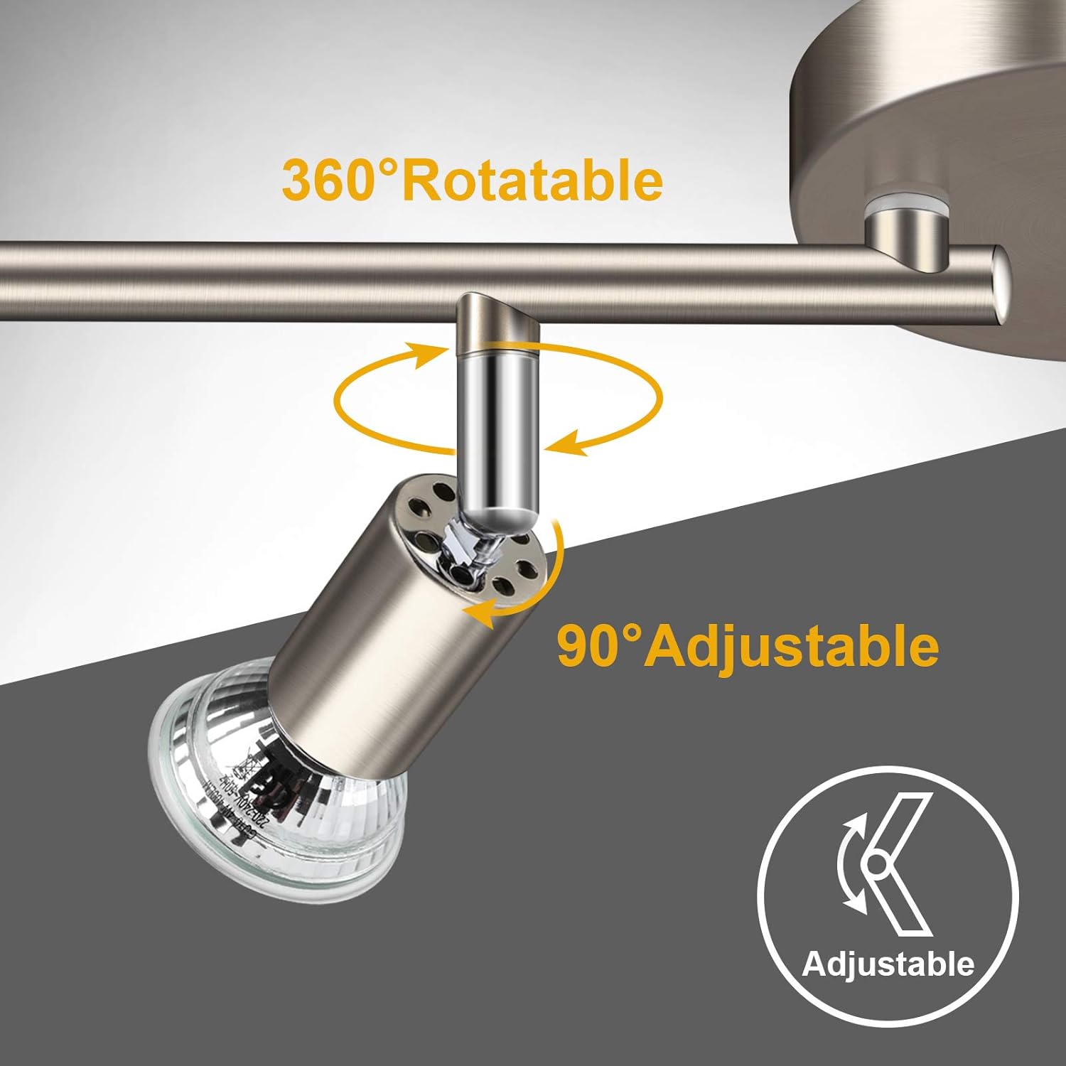 Ascher 4-Light LED Track Lighting Kit with Matte Nickel Finish