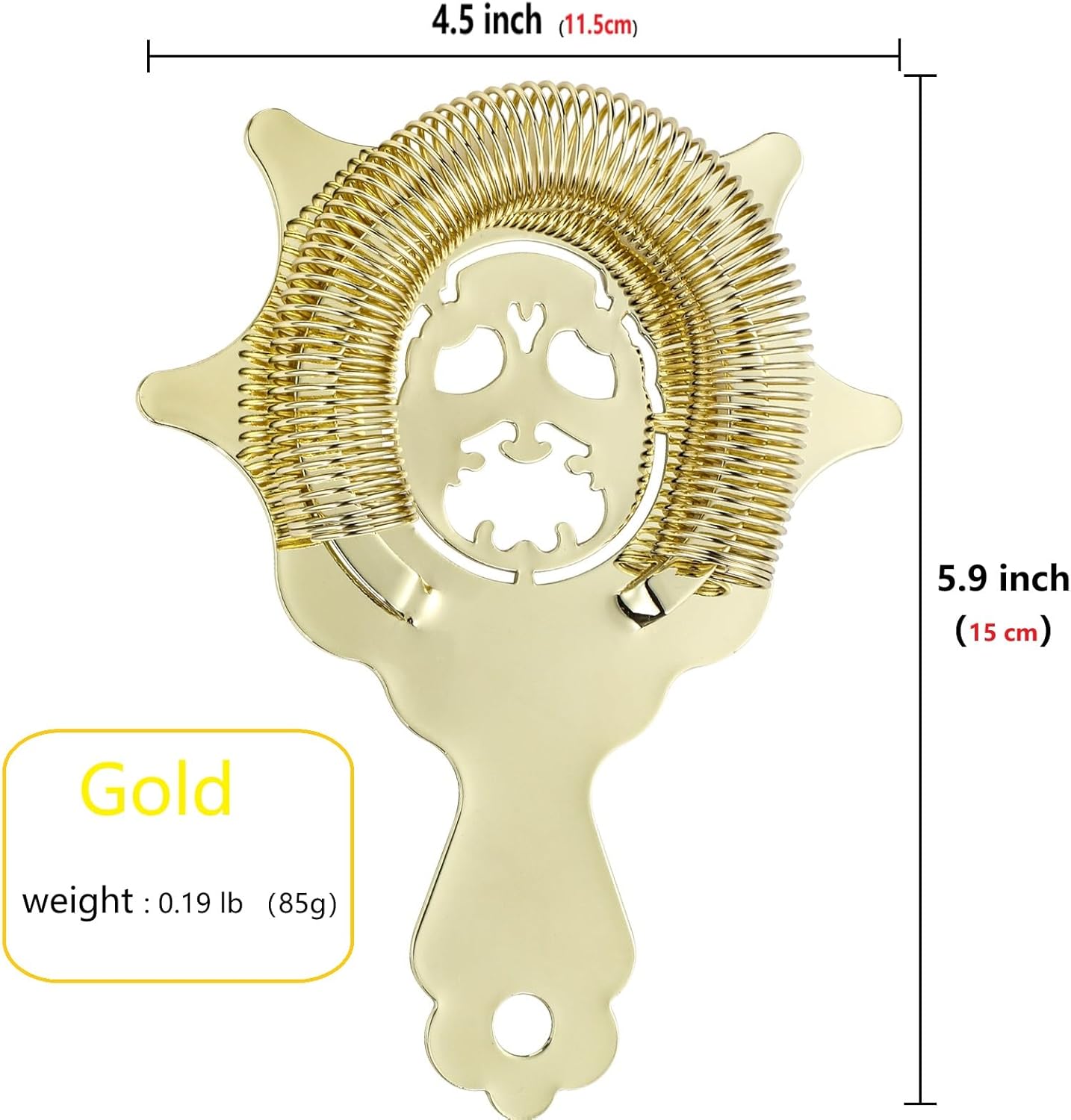 YUHWYI 4-Prong Cocktail Strainer with Devils Head Design 1