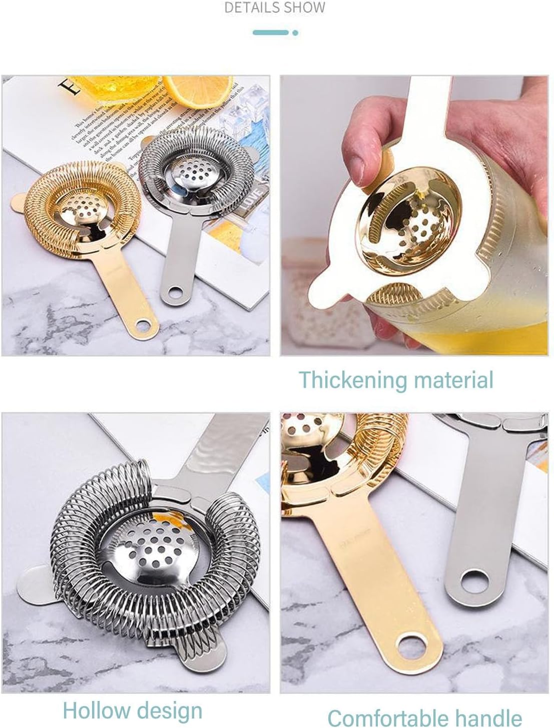 Stainless Steel Hawthorne Strainer with Flexible Spring 36 x 63in
