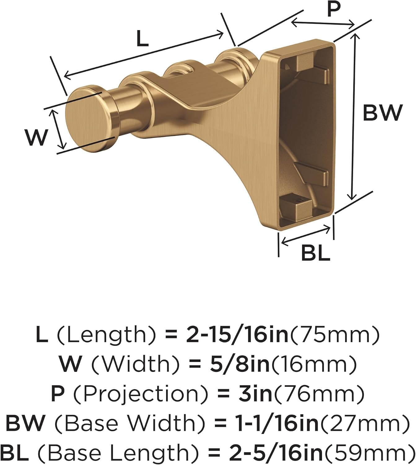 Amerock BH36050CZ Champagne Bronze Robe Hook 1