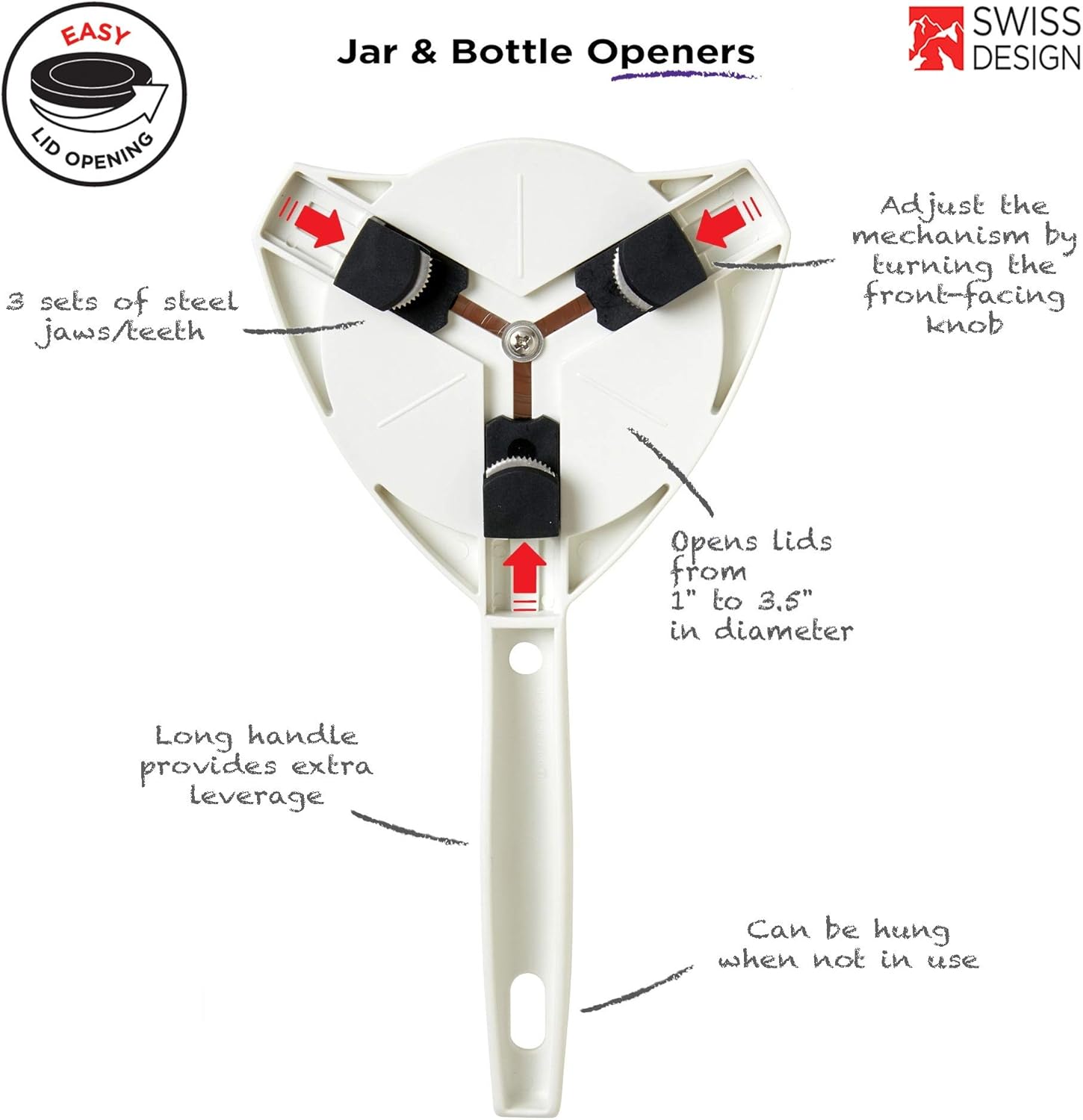 KUHN RIKON Strain-Free Jar Opener White