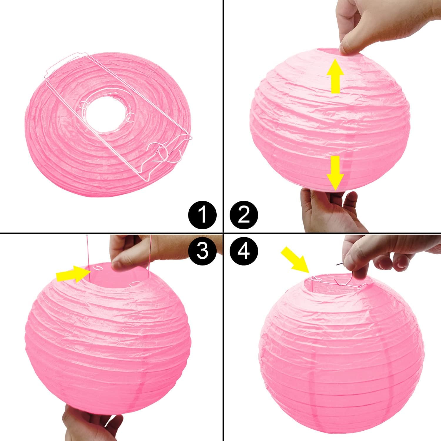 PheiLa 12 Pcs Pink Party Paper Lanterns Decorations