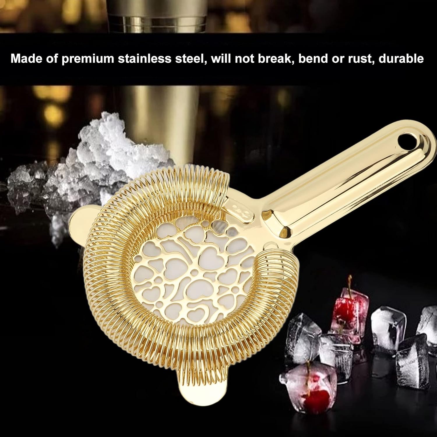 Cocktail Strainer Luxury Gold Stainless Steel for Bartending