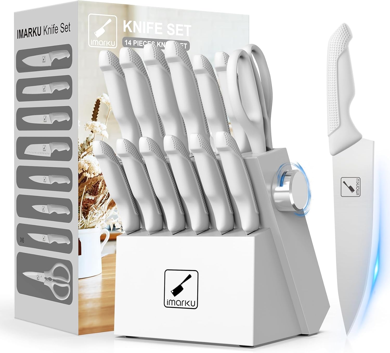 imarku 14-Piece Kitchen Knife Set with Block