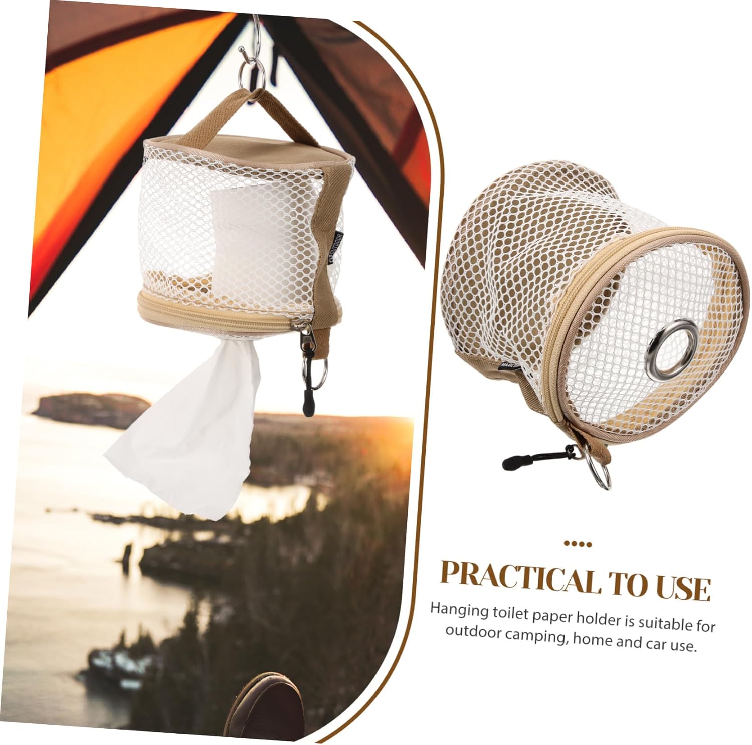 Zerodeko Portable Toilet Paper Holder for Travel and Camping