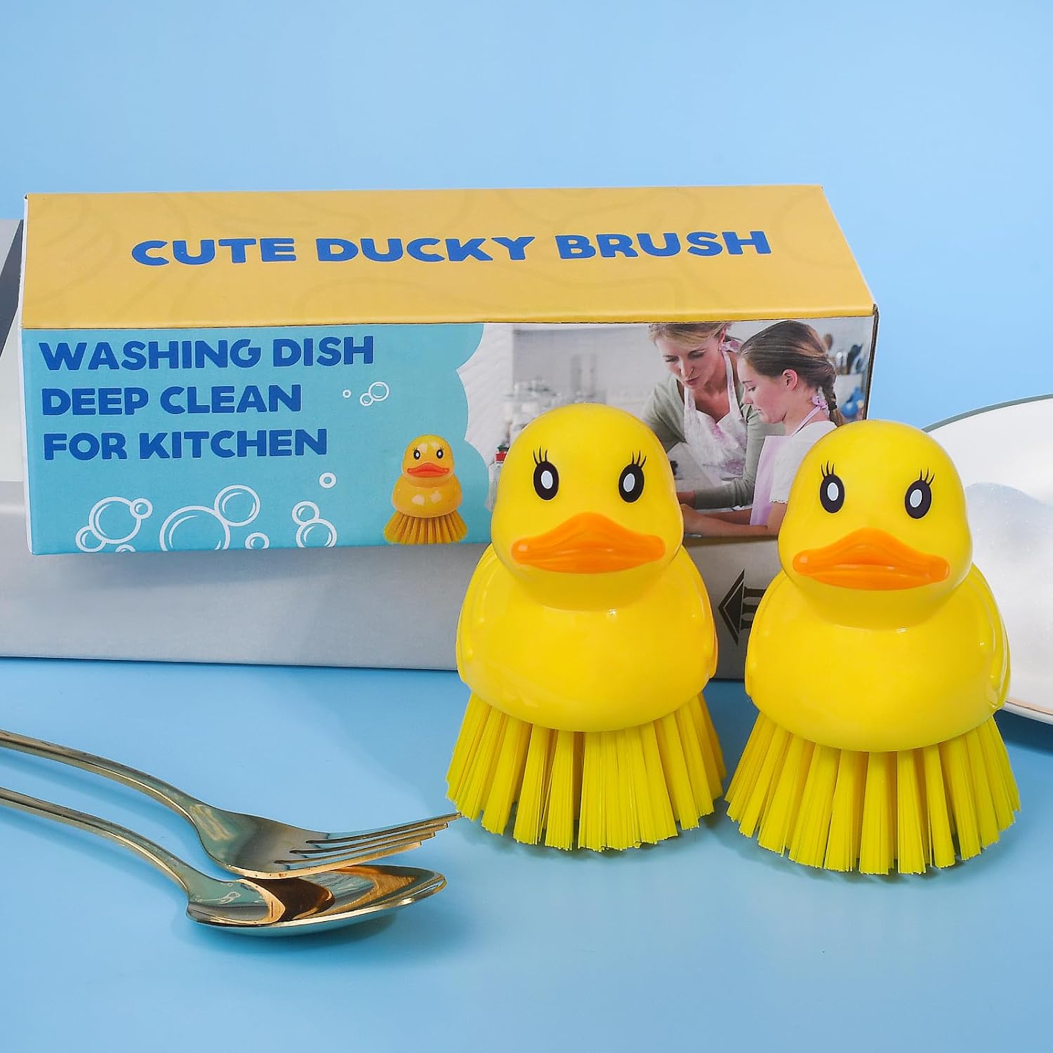 GTOTd Cute Ducky Dish Brush Set of 2
