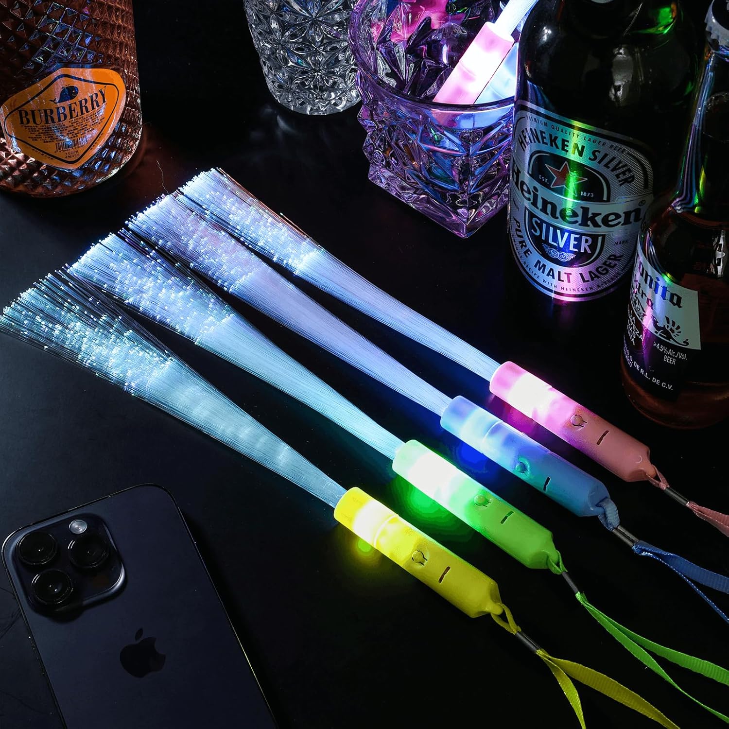 28 Pcs Fiber Optic Glow Wand Light Up Toy for Parties