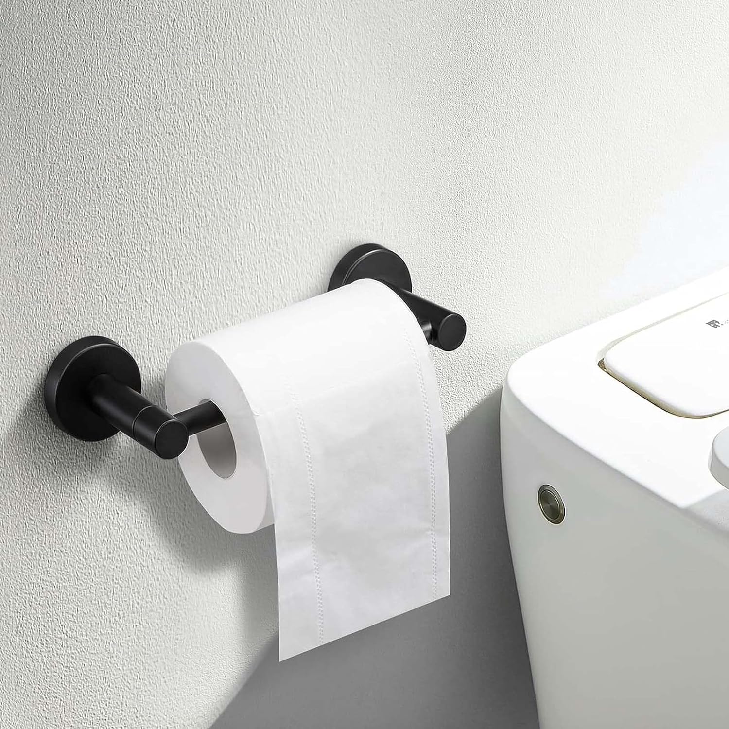 Matte Black Towel Ring and Paper Holder Set