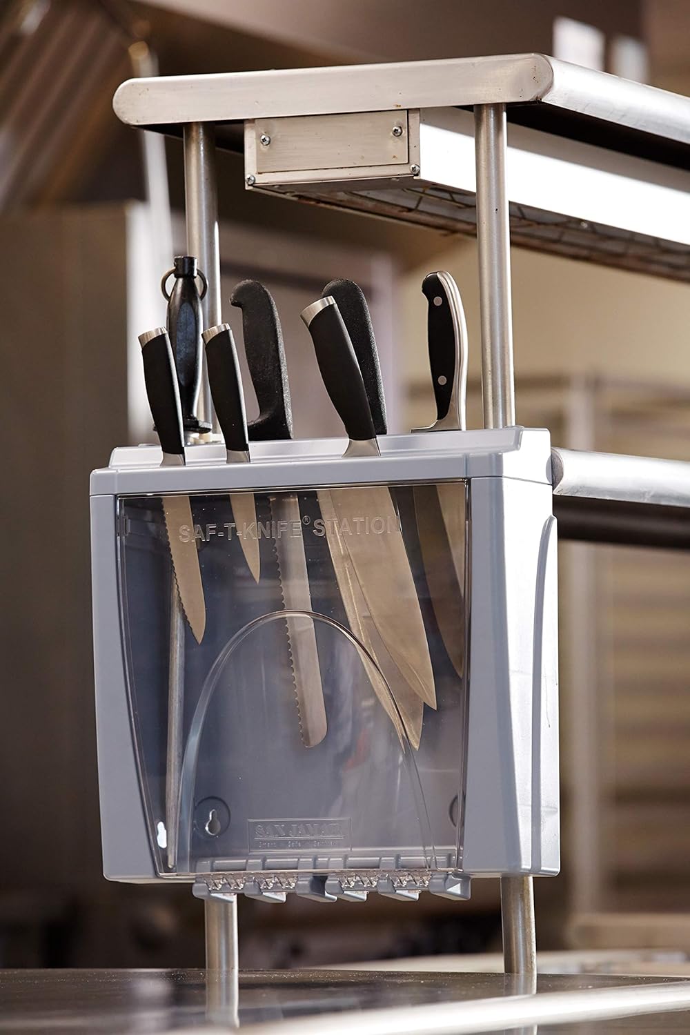 San Jamar Saf-T-Knife Station Gray 15x425 Inches