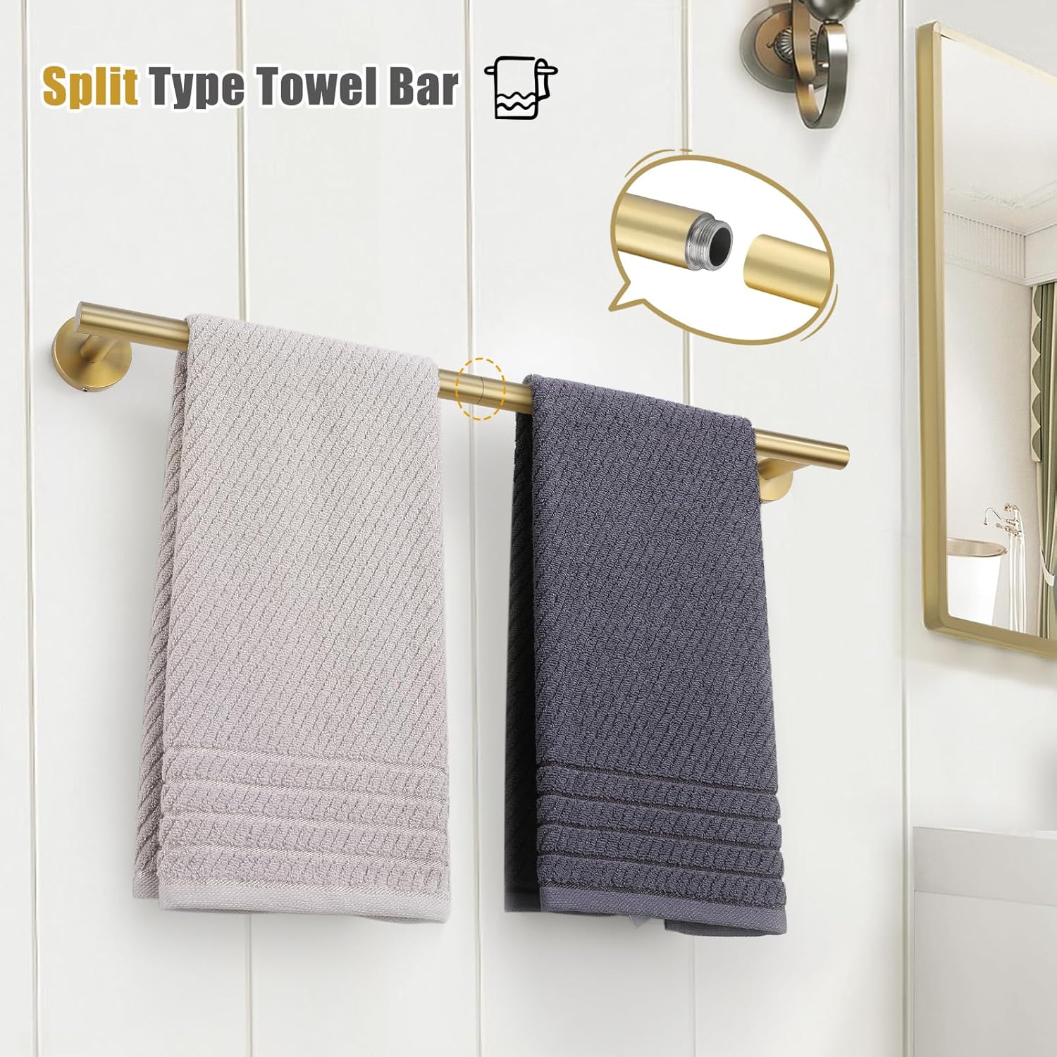 TURS Brushed Gold Towel Bar 276 Inch 1