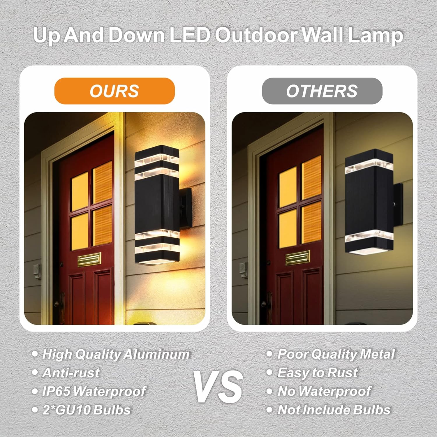 DASTOR Modern Aluminum Wall Light Black Outdoor Sconce 1