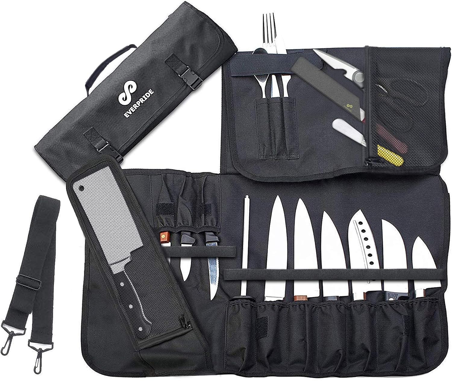 EVERPRIDE Chef Knife Roll Bag Holds 10 Knives 1