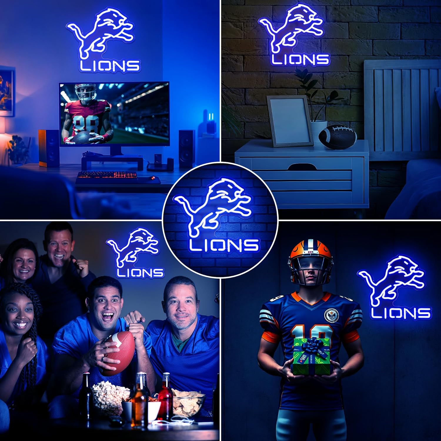 Y-Lion Football Team Neon Sign with Dimmable Light