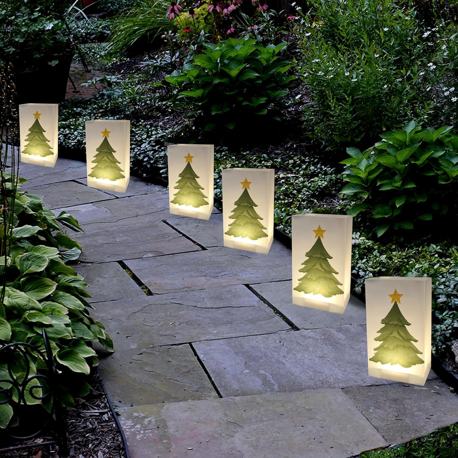 LumaBase Battery Operated Luminaria Kit with Timer - Set of 6 1
