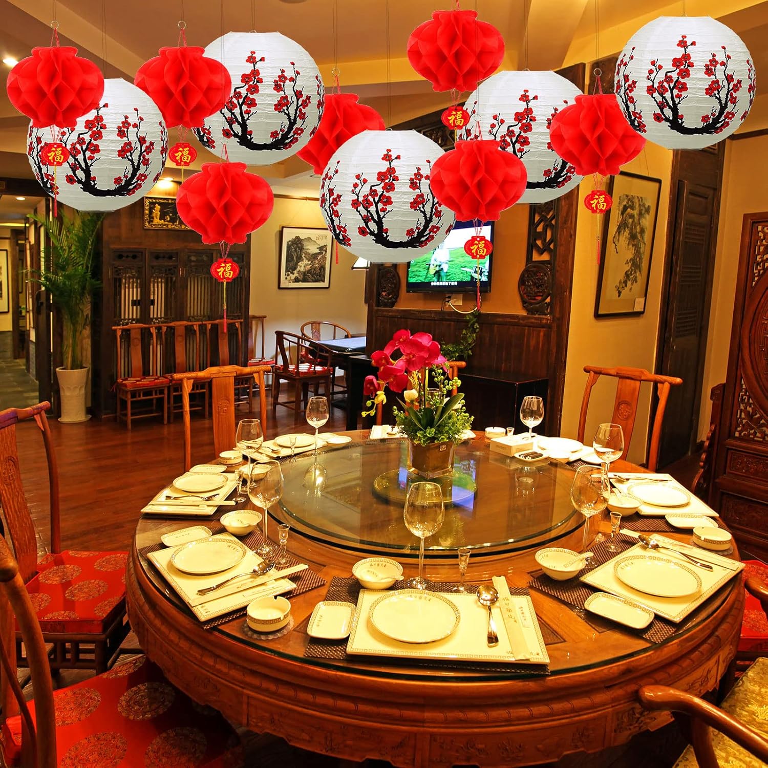 Mudder 20-Piece Chinese Japanese Paper Lantern Set