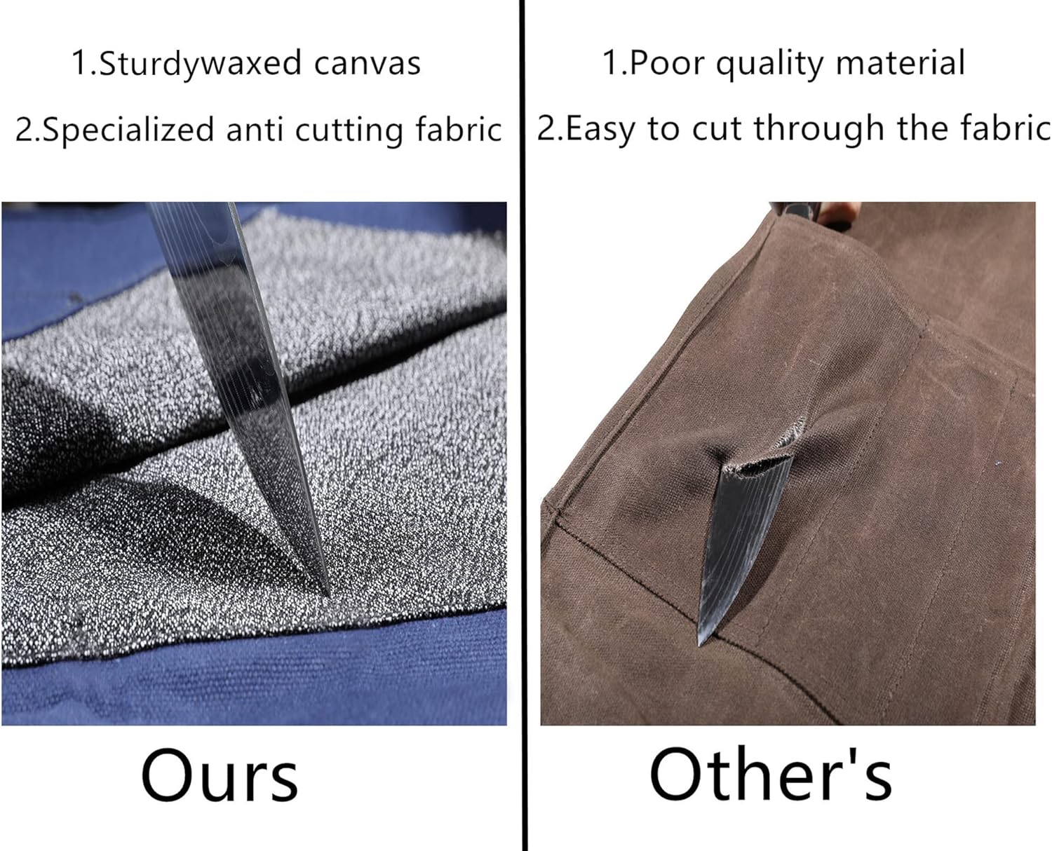 Denifiter Knife Roll Case with 5 Pockets - Durable Waxed Canvas