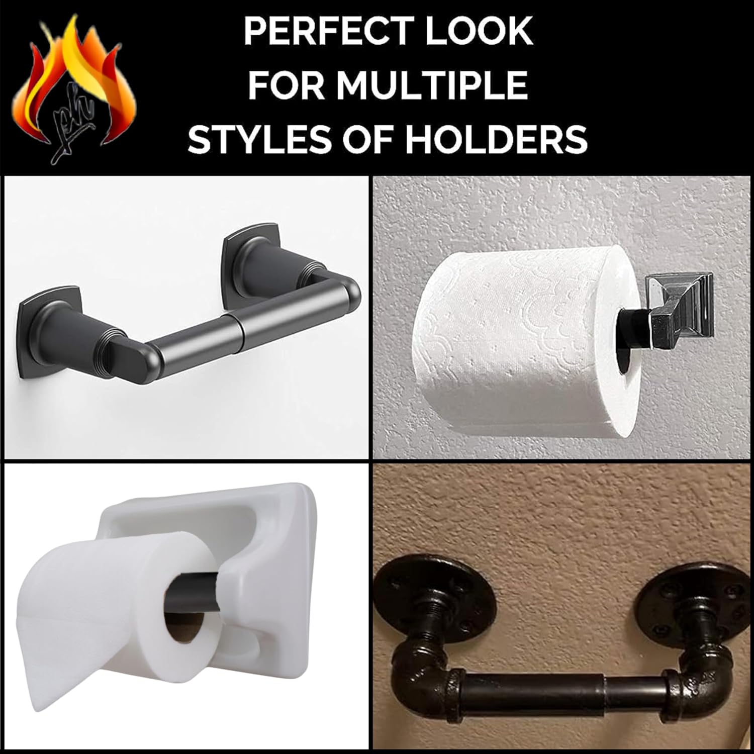 Toilet Paper Holder Replacement Rod 2 Pack