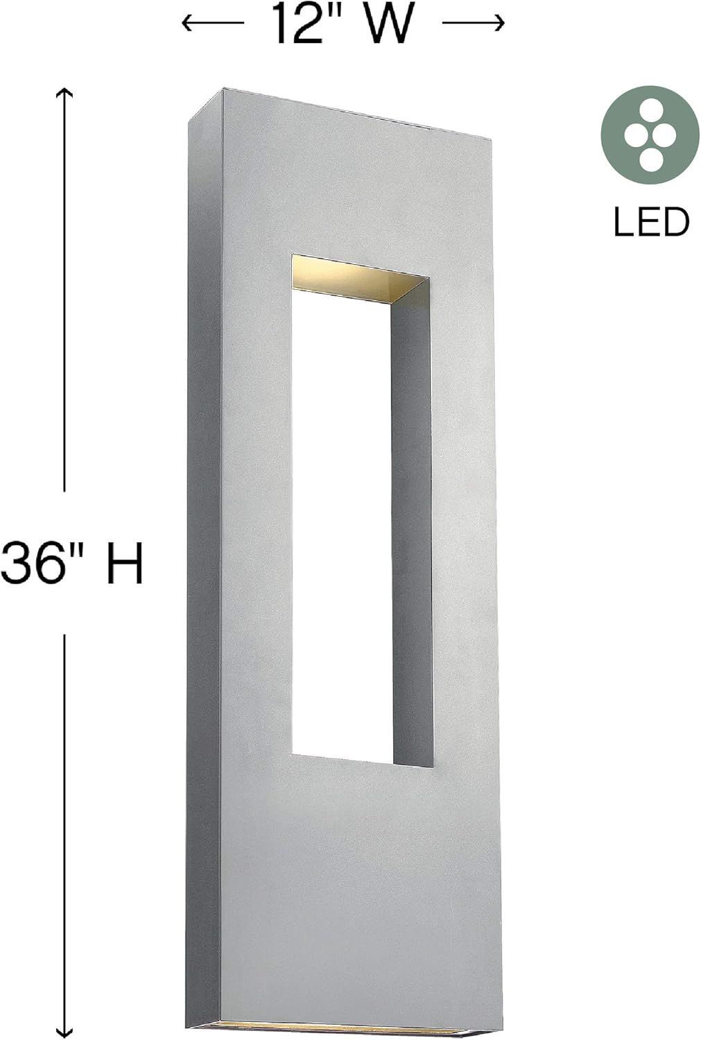 Hinkley Atlantis Wall Mount Outdoor Lantern - Aluminum Titanium Finish