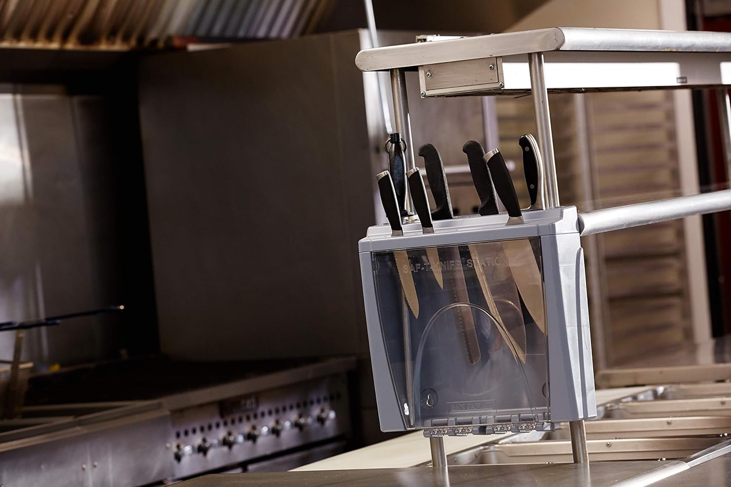 San Jamar Saf-T-Knife Station Gray 15x425 Inches