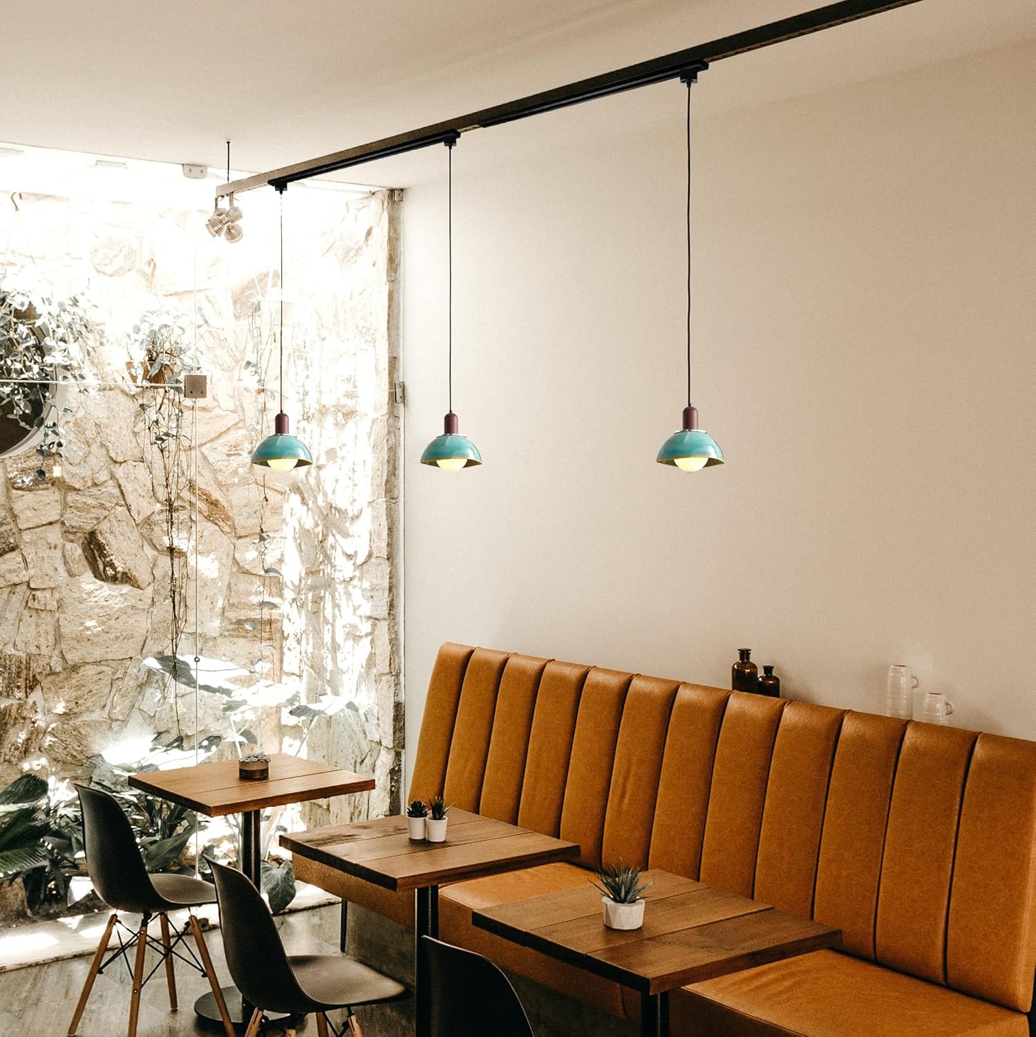 Kiven L Style 2-Wire Track Pendant Light with Ceramic Shade