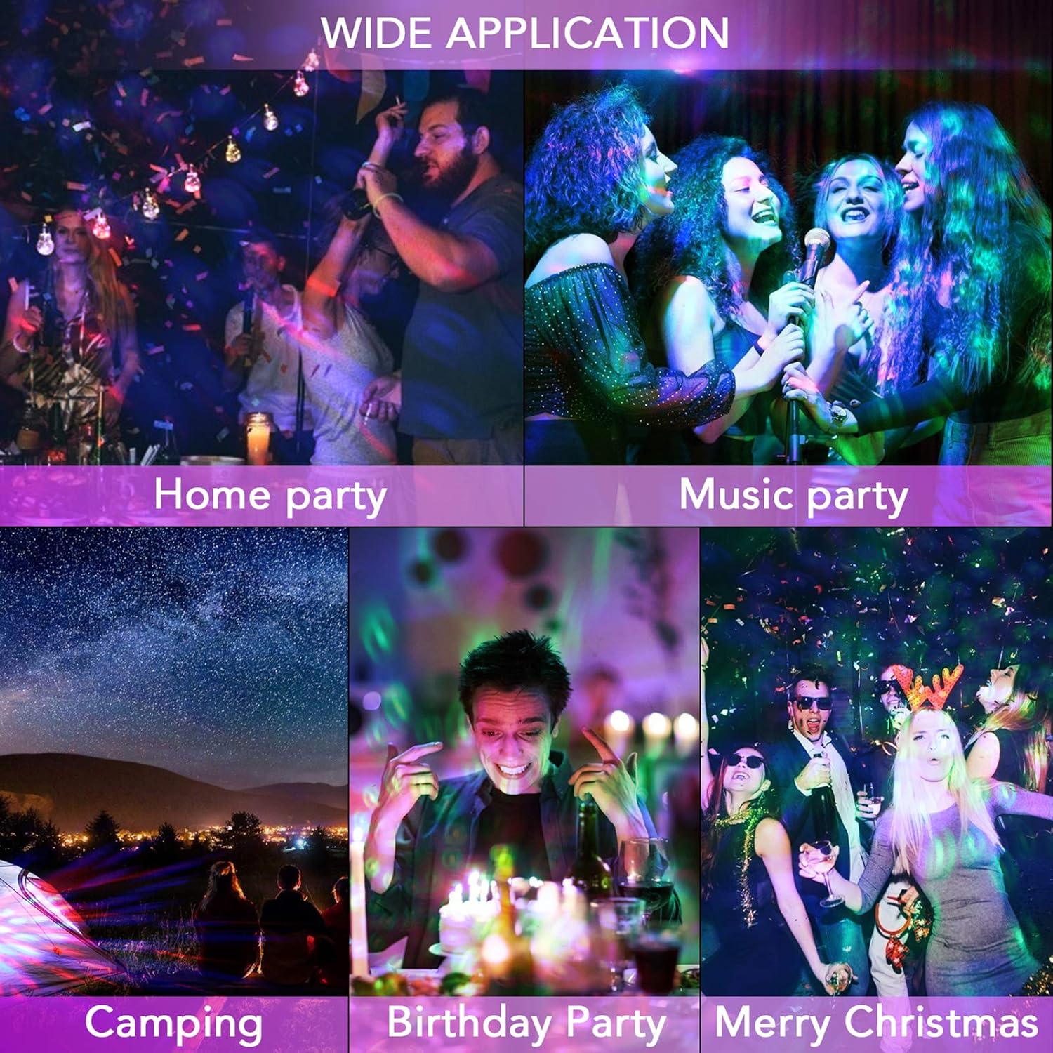 Lmaytech USB Mini Disco Ball Party Light 3 Packs