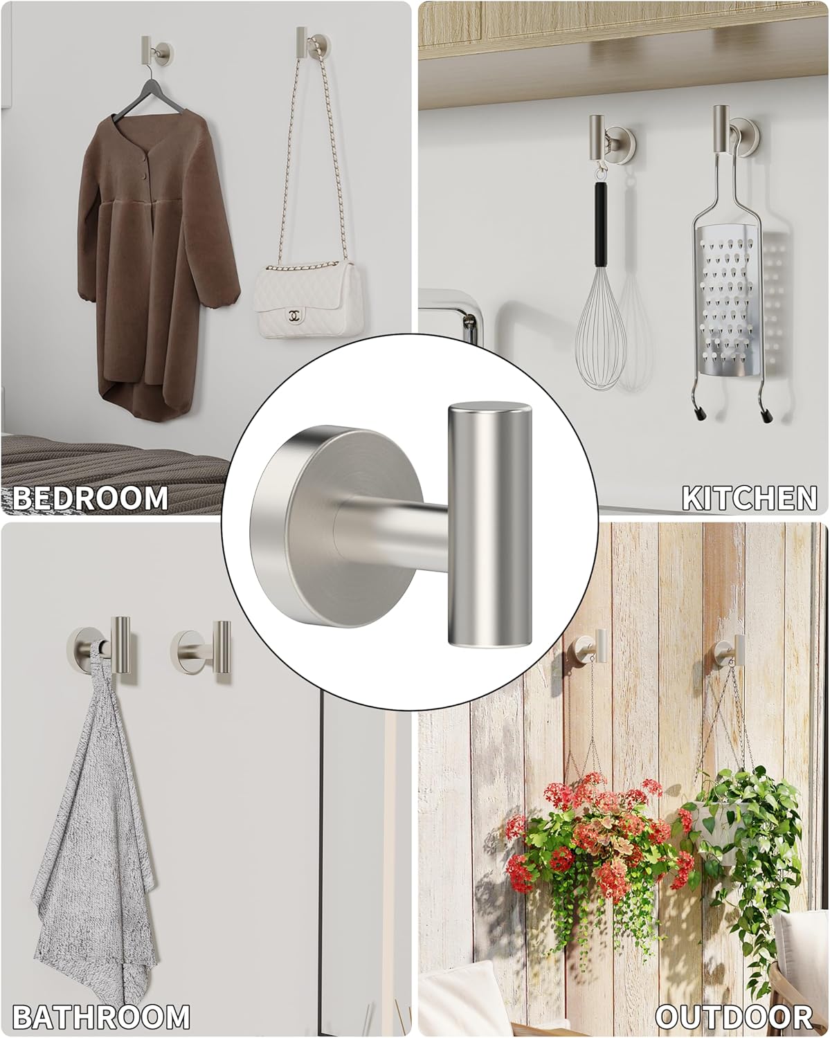 RARXTR Brushed Nickel Towel Hook 2 Pack 1
