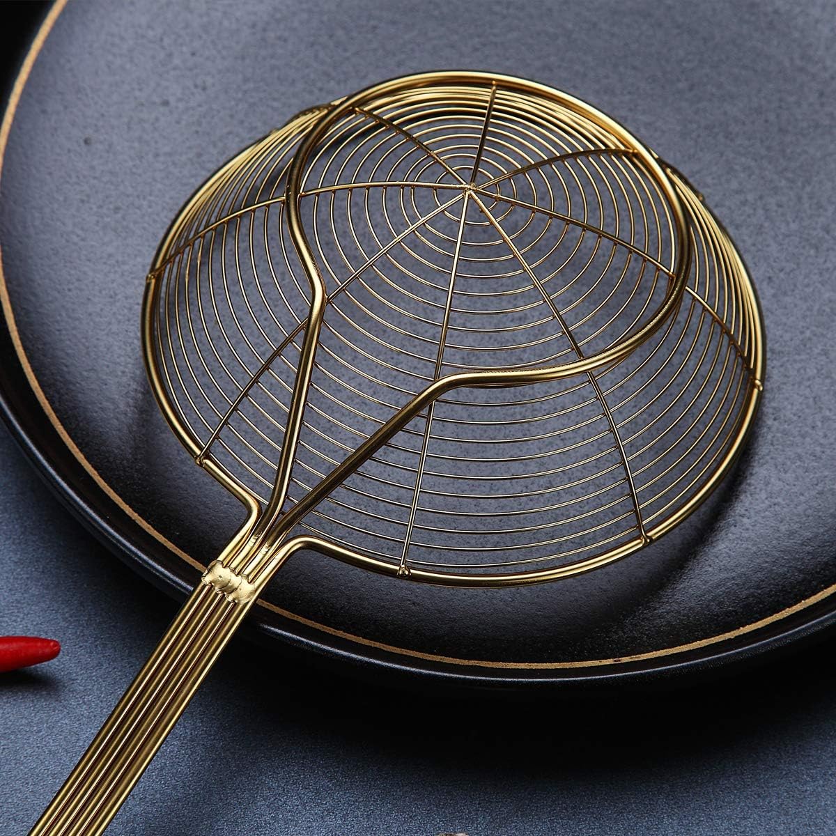 Kyraton Gold Strainer Spider Skimmer for Kitchen