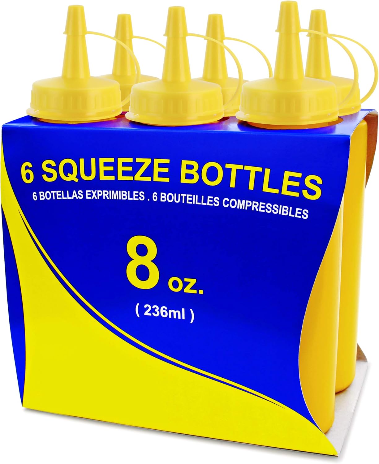 New Star Foodservice Squeeze Bottles Yellow Pack of 6