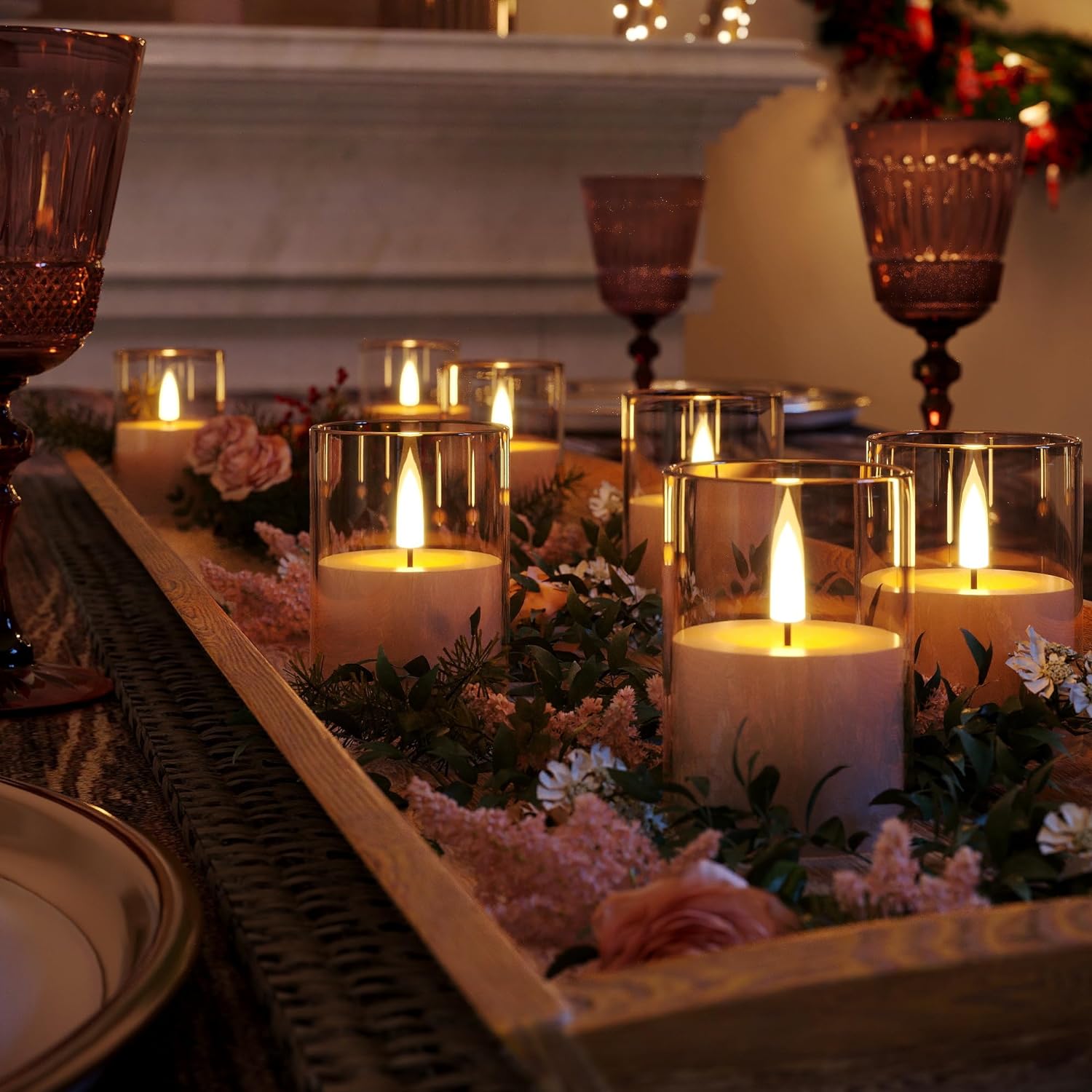 VIODAIM 12Pack Flameless LED Candles with Timer
