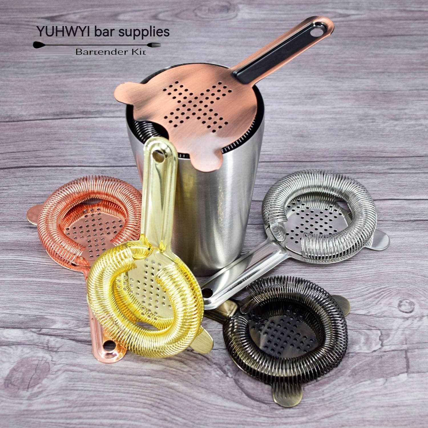 YUHWYI Cocktail Strainer with 100 Wire Spring