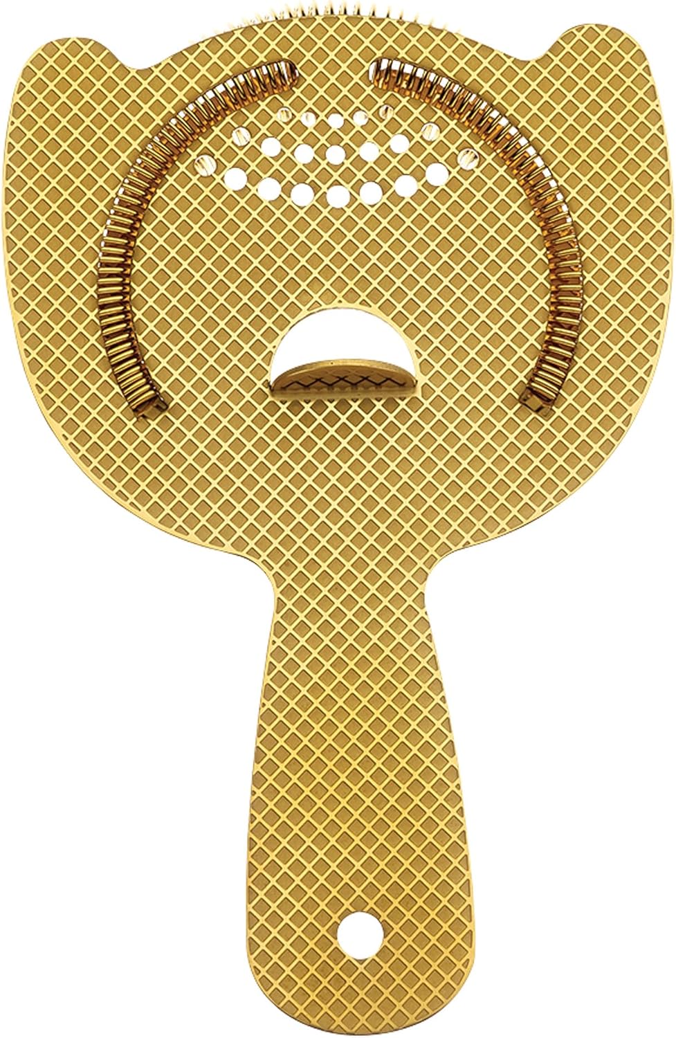 Barfly Diamond Lattice Etch Spring Bar Strainer Gold Plated 1