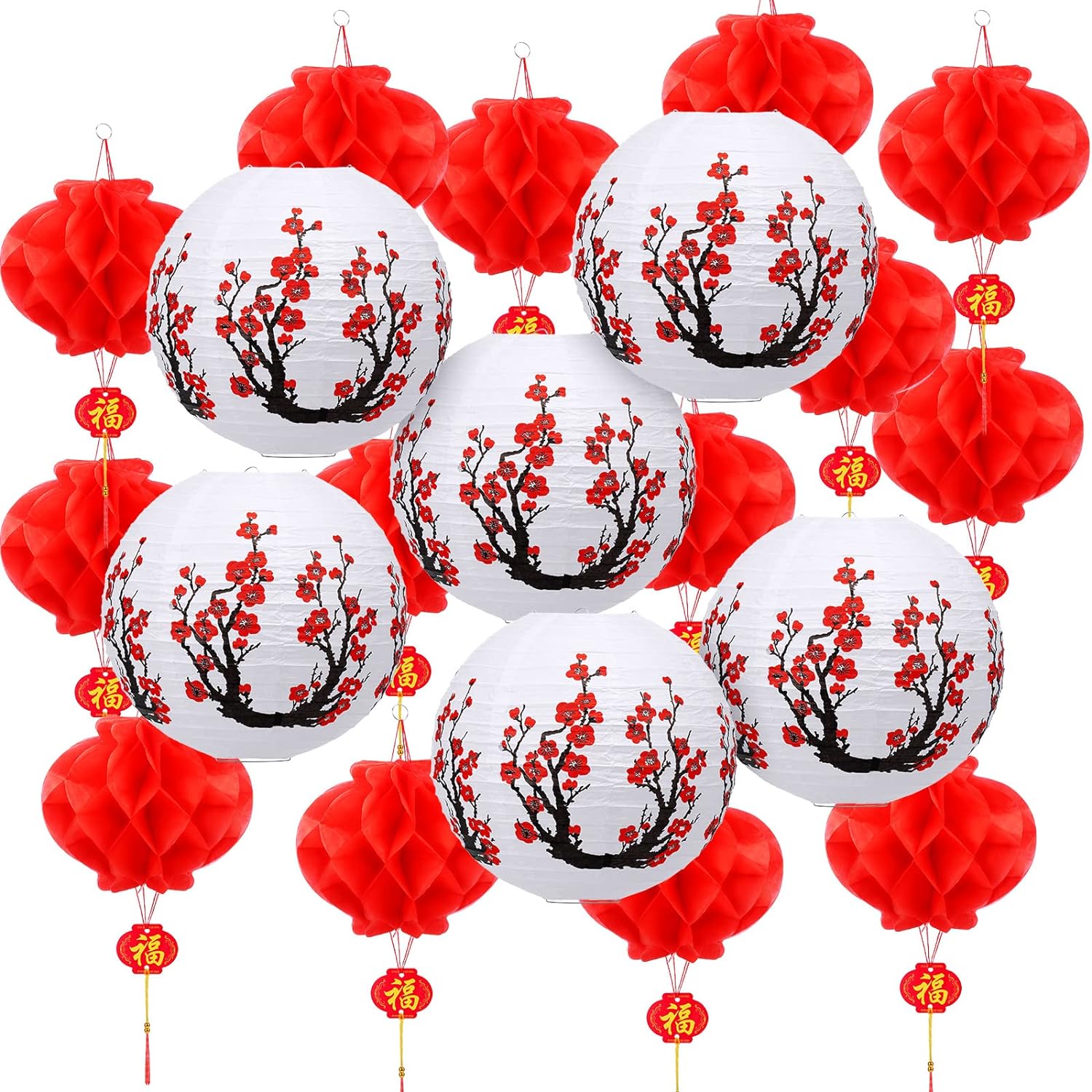 Mudder 20-Piece Chinese Japanese Paper Lantern Set