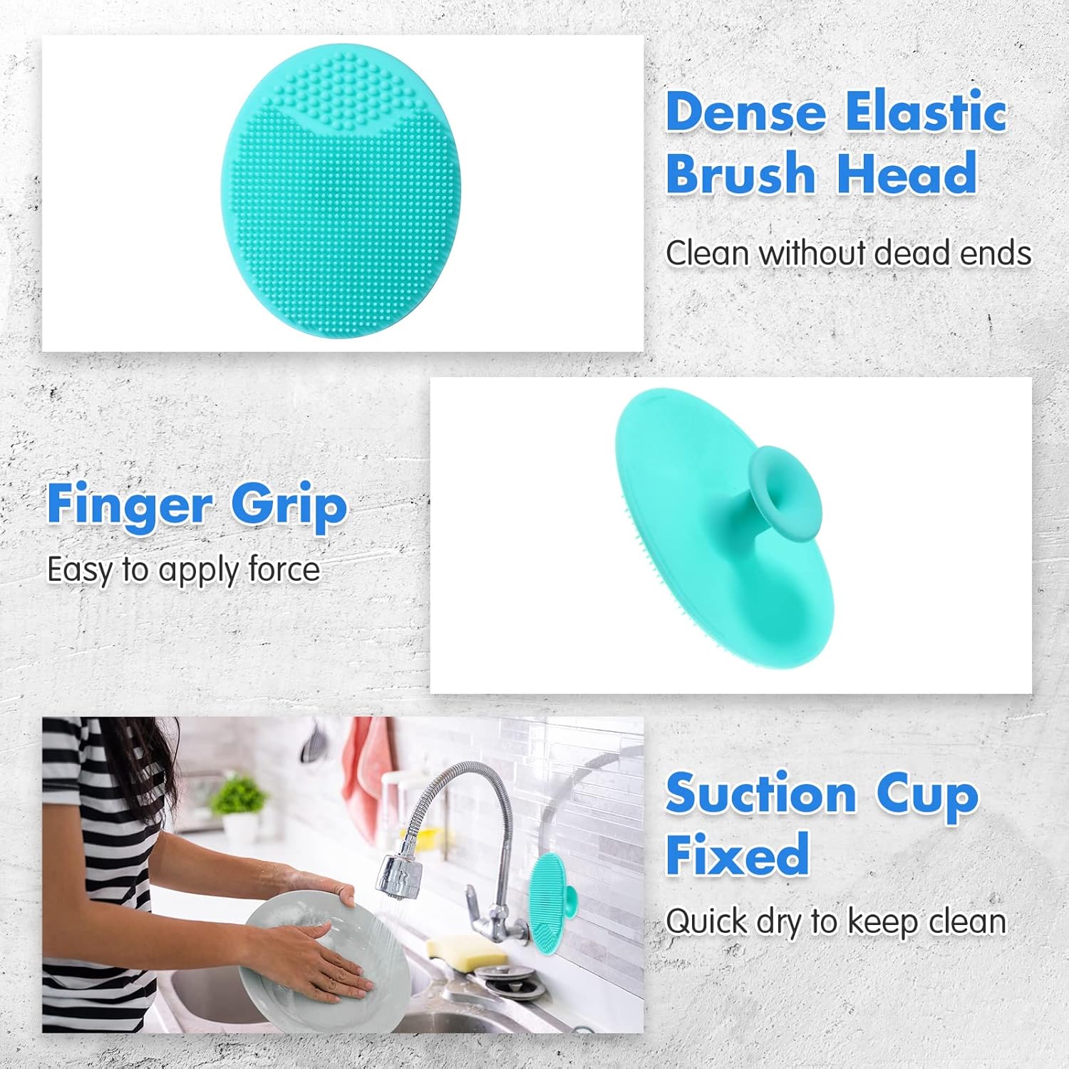 Yinkin 2 Pcs Silicone Vegetable Scrubber Set
