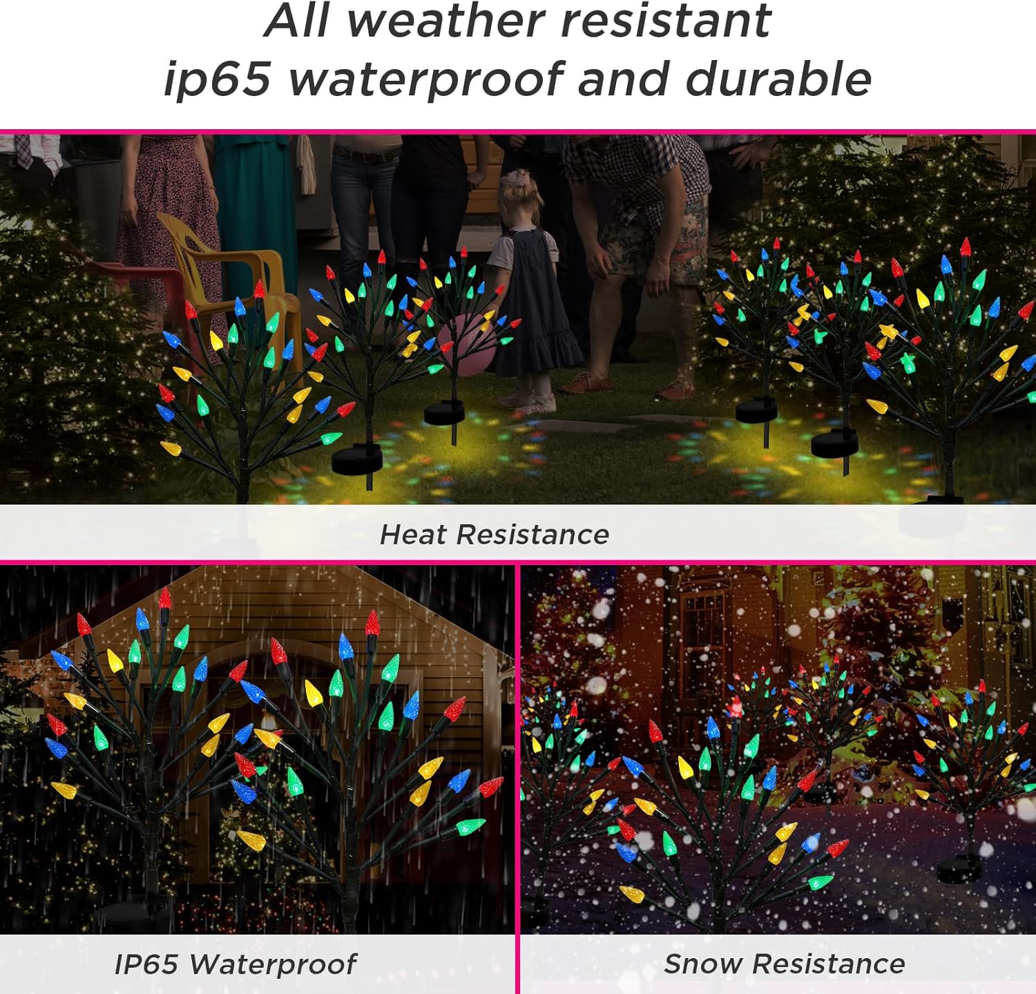 BeHiller Solar Strawberry Tree Lights 2PACK 40LED Outdoor Decor