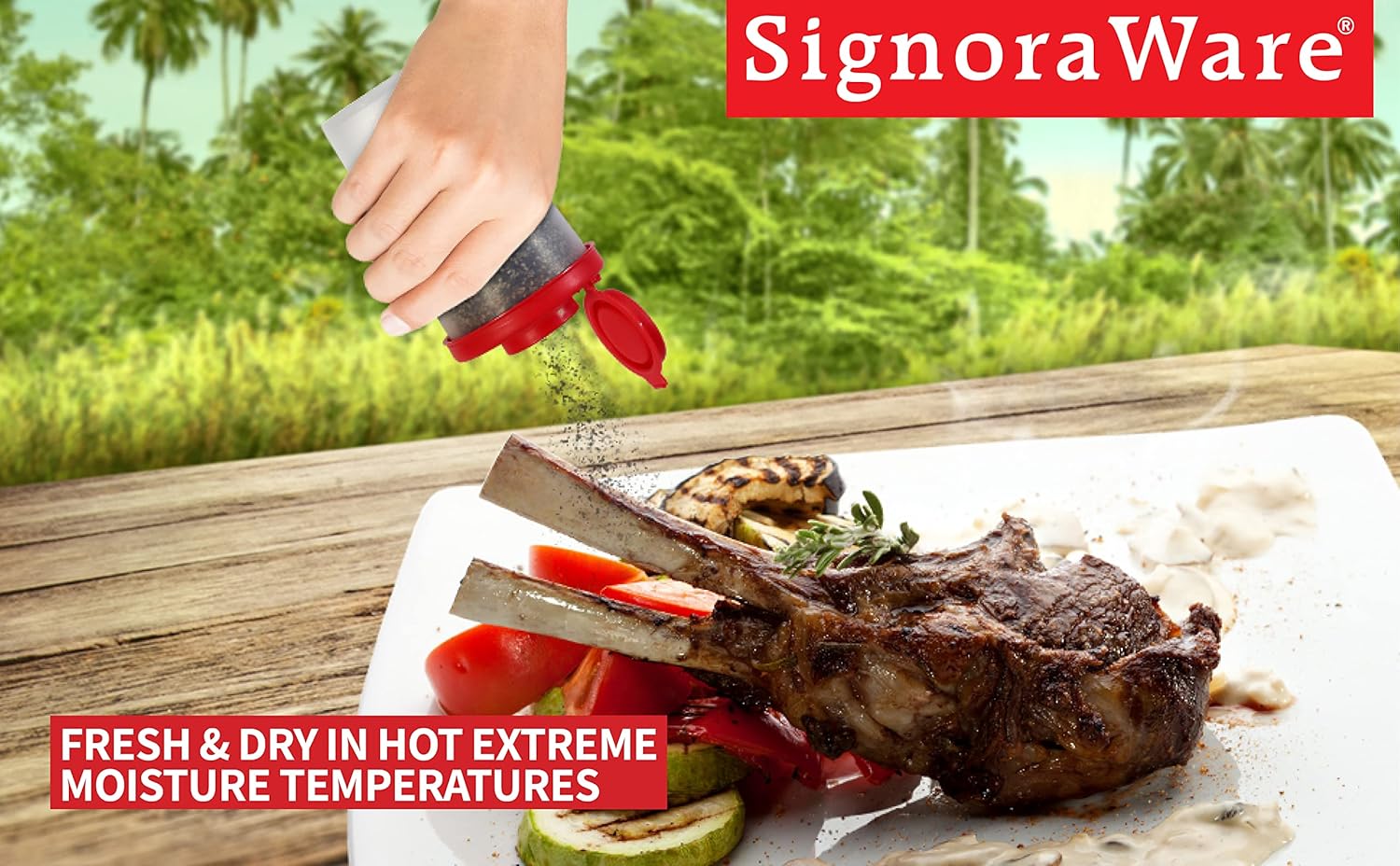 SIGNORAWARE Salt Pepper Shakers Moisture Proof Set of 2