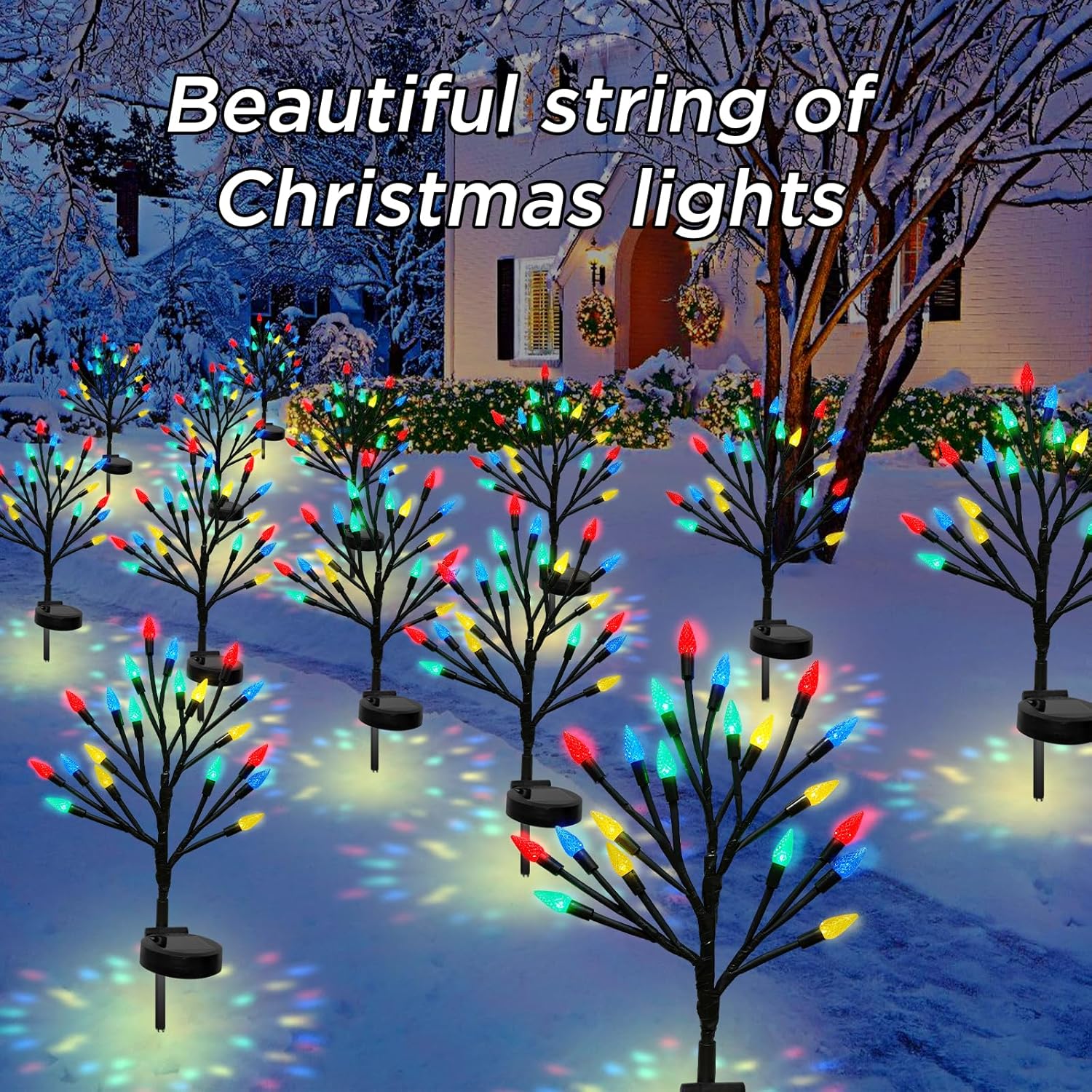 BeHiller Solar Strawberry Tree Lights 2PACK 40LED Outdoor Decor