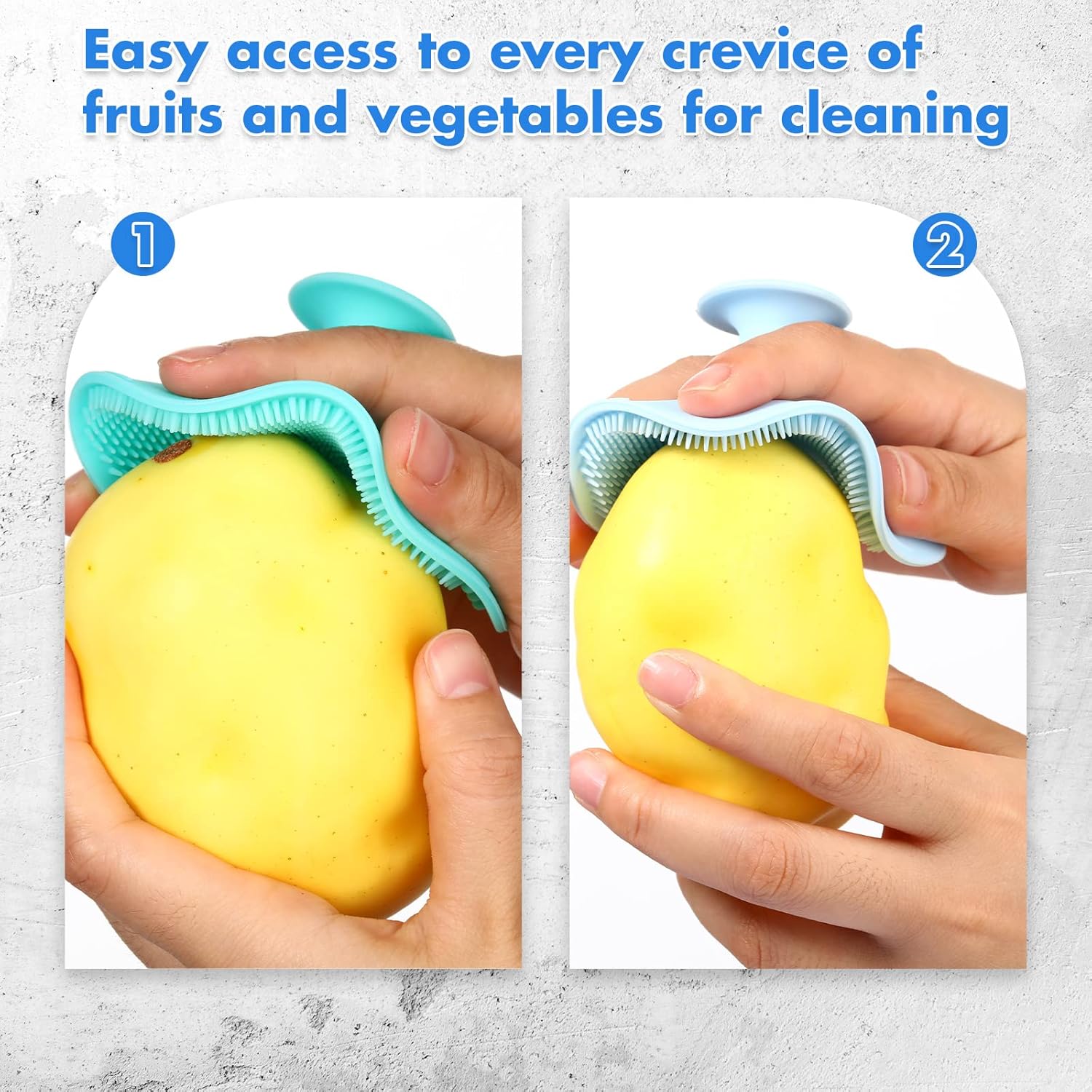 Yinkin 2 Pcs Silicone Vegetable Scrubber Set