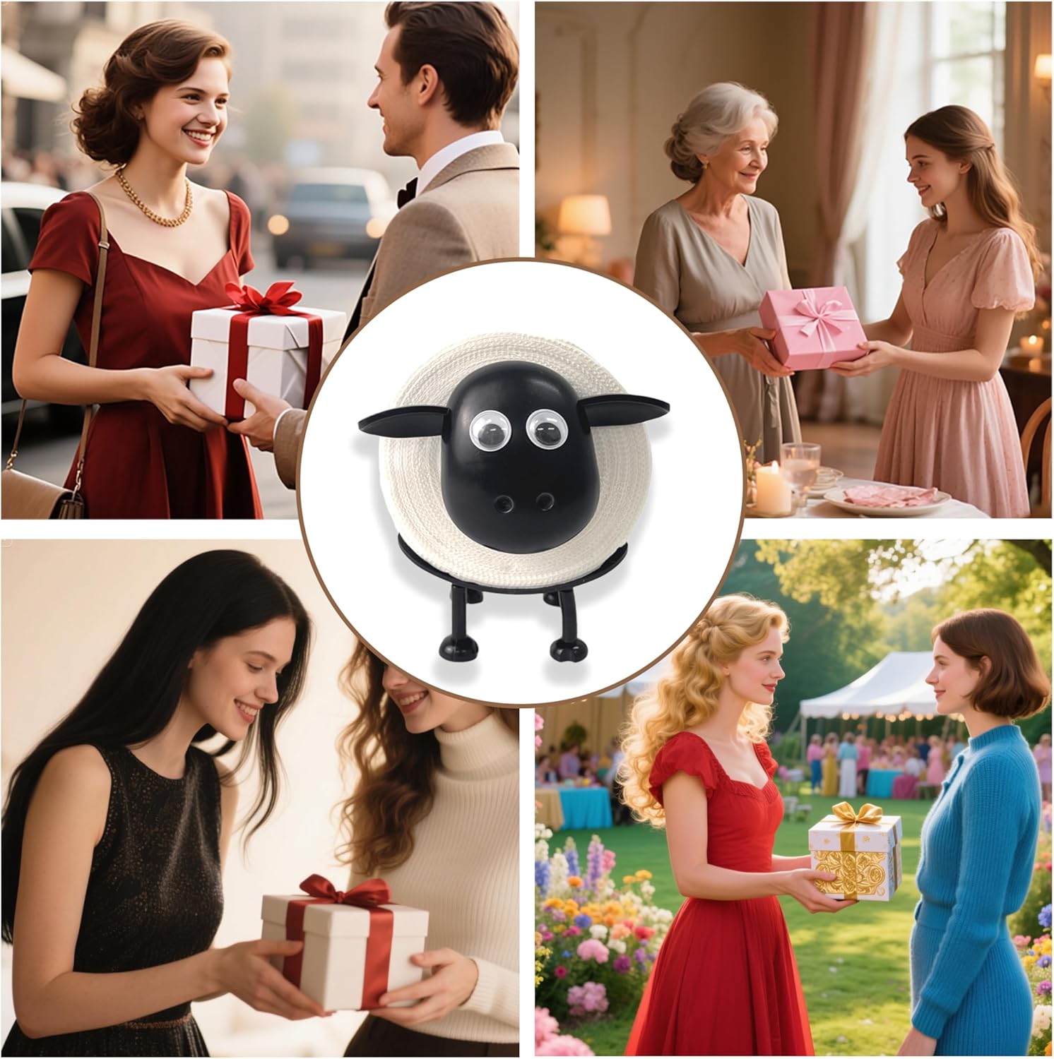 Beiskll Funny Sheep Toilet Paper Holder Black