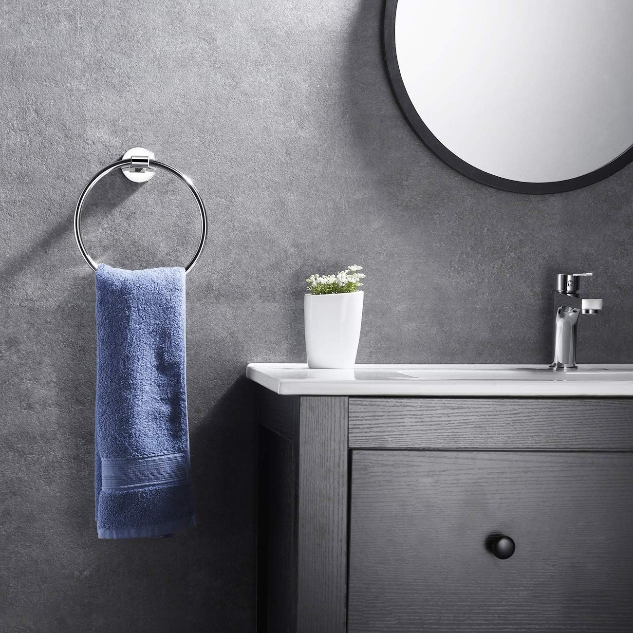Hoooh Stainless Steel Towel Ring for Bathroom Wall