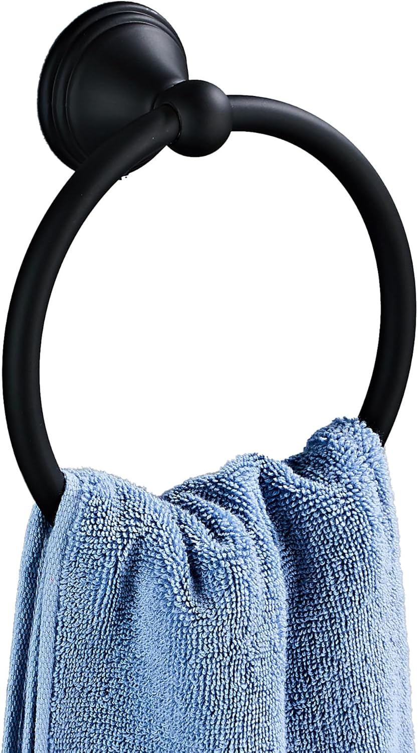 Matte Black Towel Ring 1 Pack Heavy Duty Stainless Steel