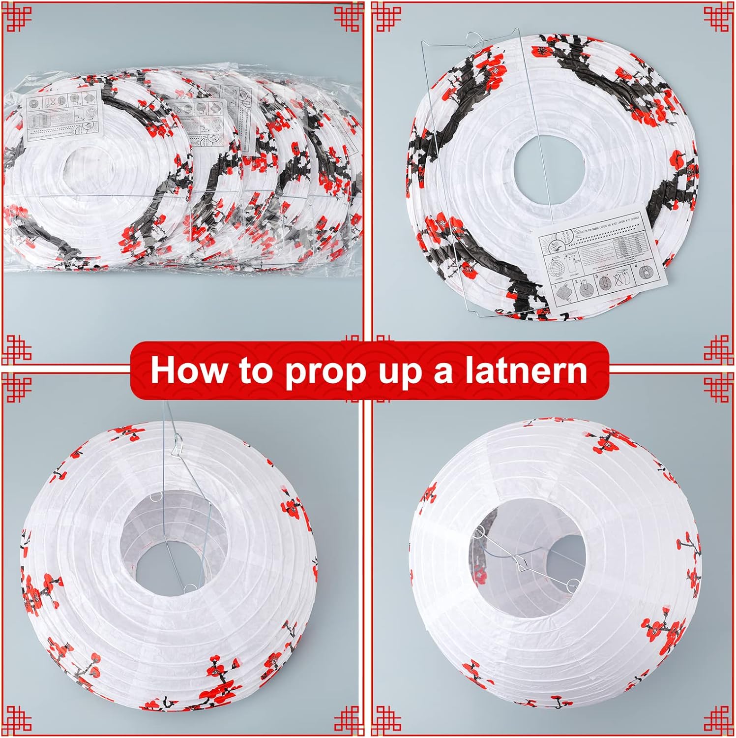 Mudder 20-Piece Chinese Japanese Paper Lantern Set