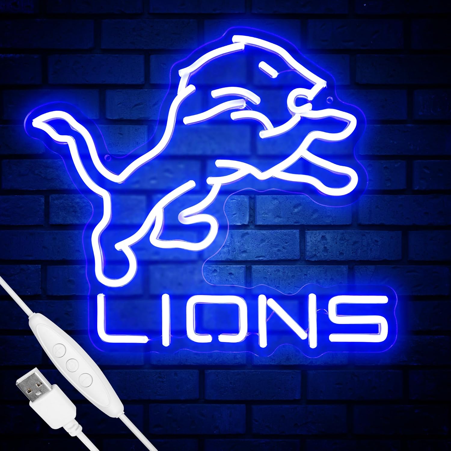 Y-Lion Football Team Neon Sign with Dimmable Light