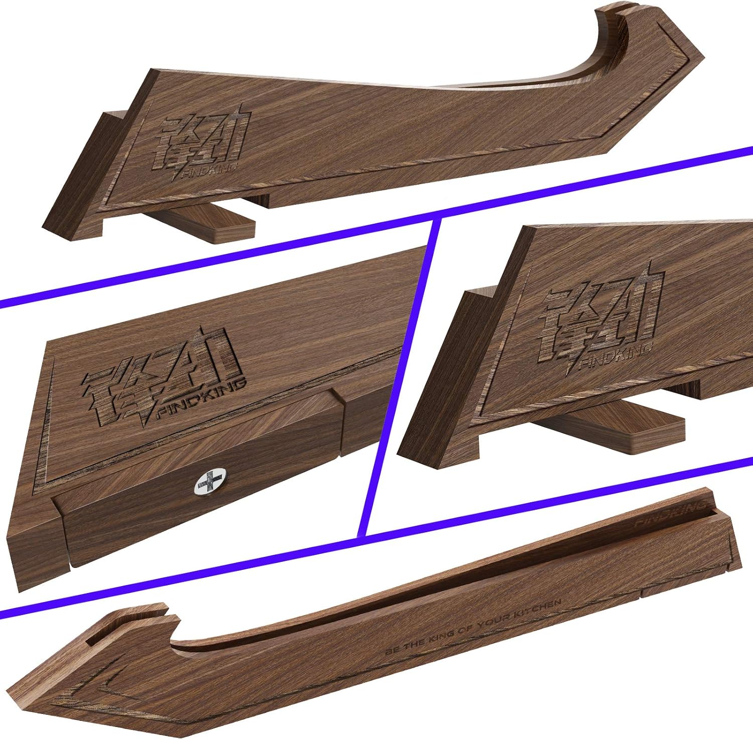 FINDKING Walnut Knife Edge Guard with Magnetic Stand 1