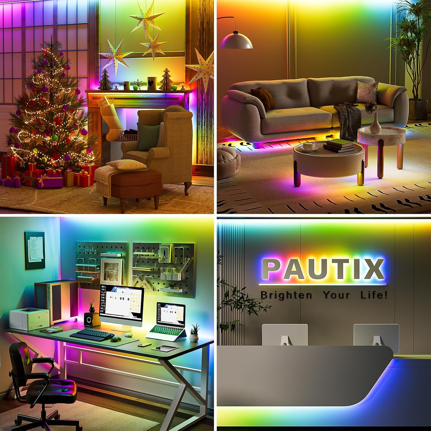 PAUTIX RGB Smart IC COB LED Strip Light 3M 984ft